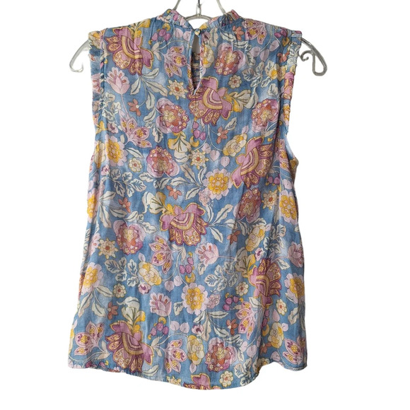 Nanette Nanette Lepore Medium V-Neck Floral Print Pullover Sleeveless Blouse Top - Picture 1 of 12